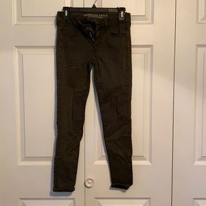 Green skinny pants. AE size 4